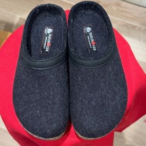 Haflinger Dark Gray Wool Slippers